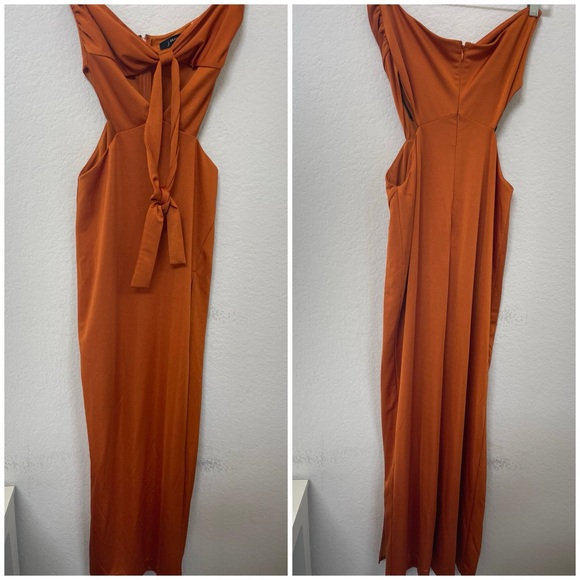 Dundas x Revolve Christy Maxi Dress Toffee Brown Size Small - Picture 2 of 4